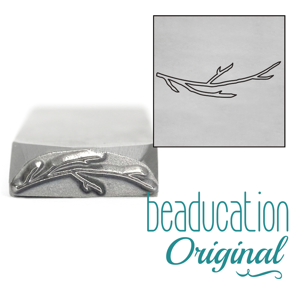 Metal Stamping Tools Stick / Branch Metal Design Stamp Pointing Right, 17mm - Beaducation Original